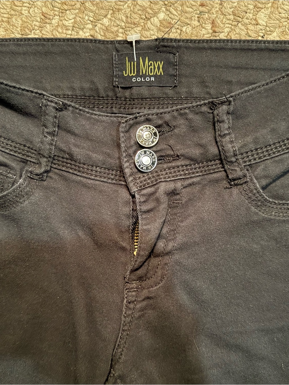 JJ Maxx Color Black Women's Skinny Jeans - Double Button Stretch Denim